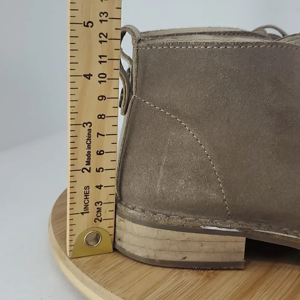 Bussola Suede Leather Chukka Boots Sevilla in Fossil Tan Brown Women EU 39 8 US